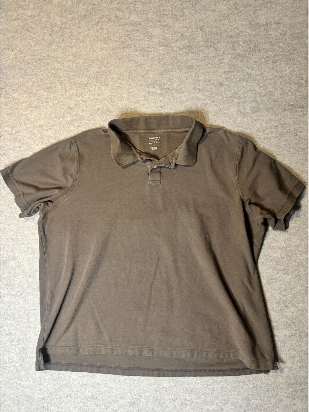 Sonoma Polo Shirt Mens 2XL Brown Flexwear Short Sleeve Casual Comfort Classic